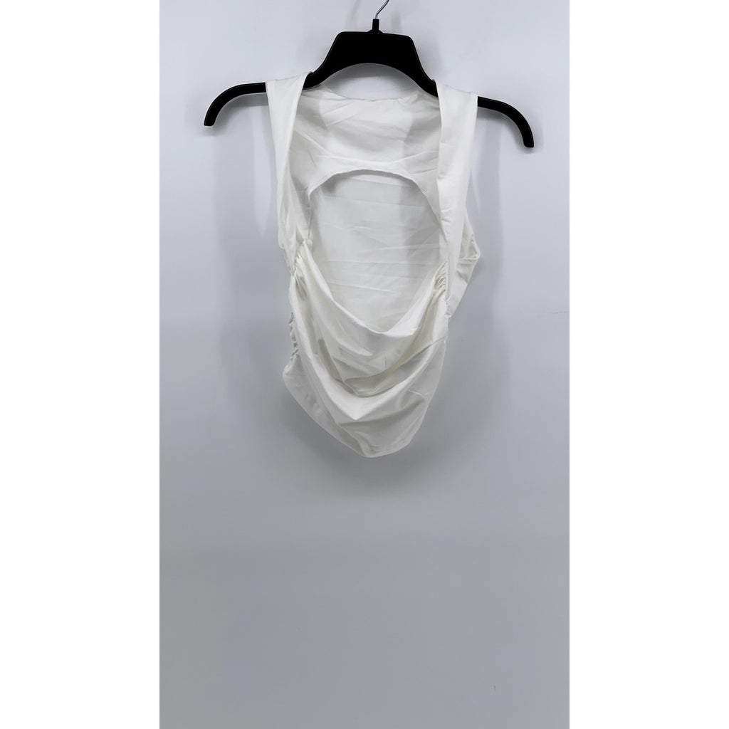 SHEIN Women White Open-Back Tank Top SZ XS