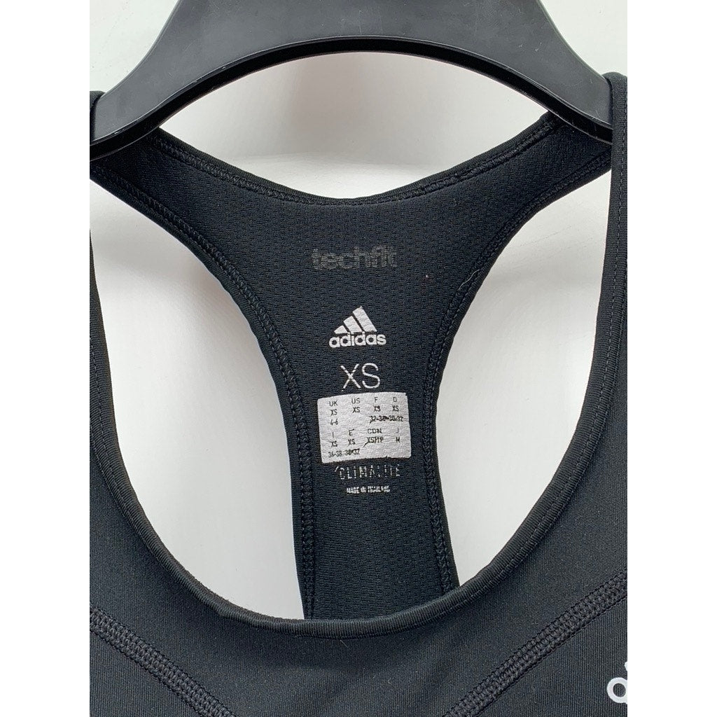ADIDAS Women's Black Logo Techfit Climalite Sports Bra SZ XS
