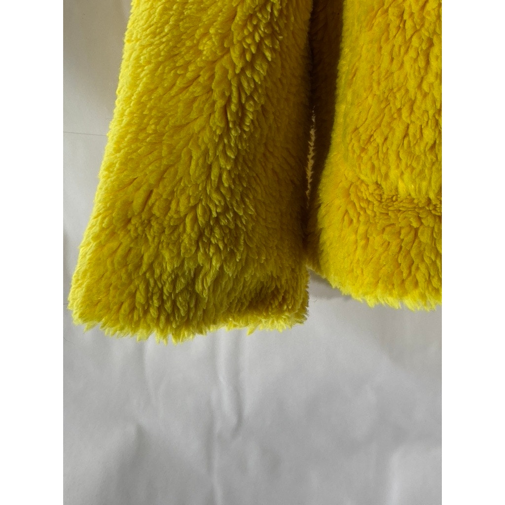 TOPSHOP Women’s Yellow Button-Up Oversized Teddy Jacket SZ 8