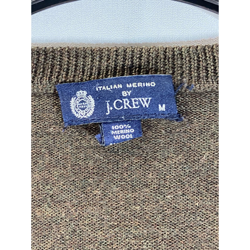 ITALIAN MERINO BY J. CREW Men's Brown V-Neck Pullover Sweater SZ M