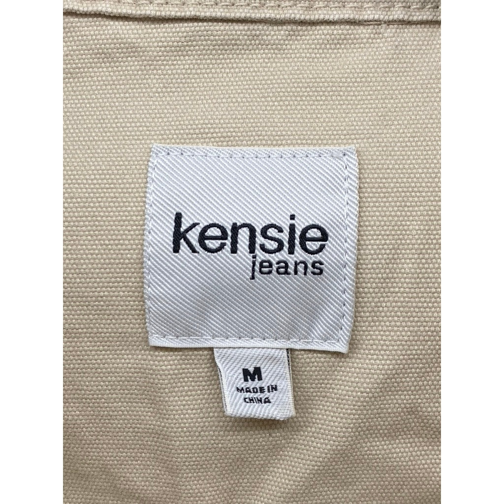 KENSIE JEANS Women's Tan Oversized Button-Up Long Sleeve Top SZ M