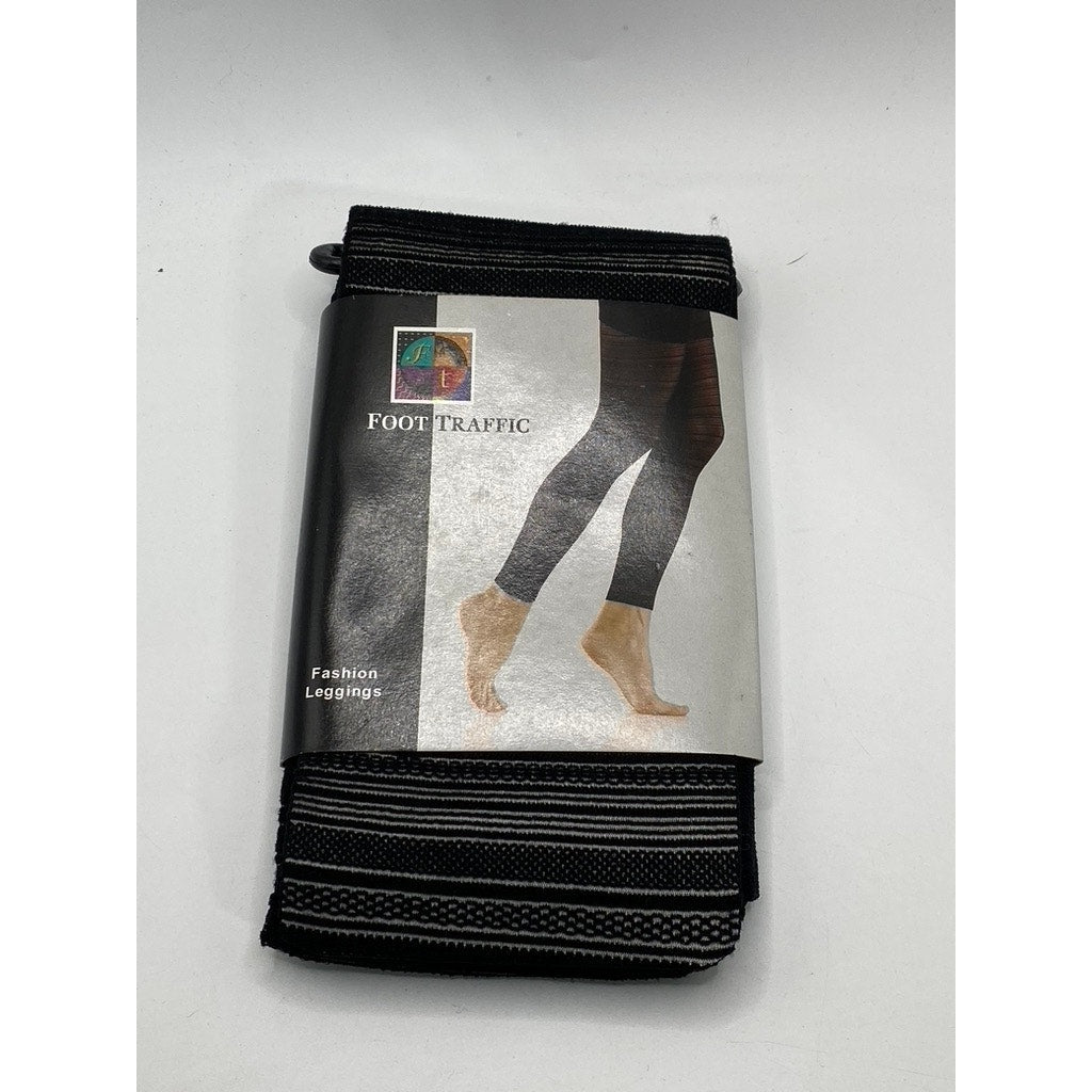 FOOT TRAFFIC Women's Black Cutout Pull-On Fashion Footless Leggings SZ OS