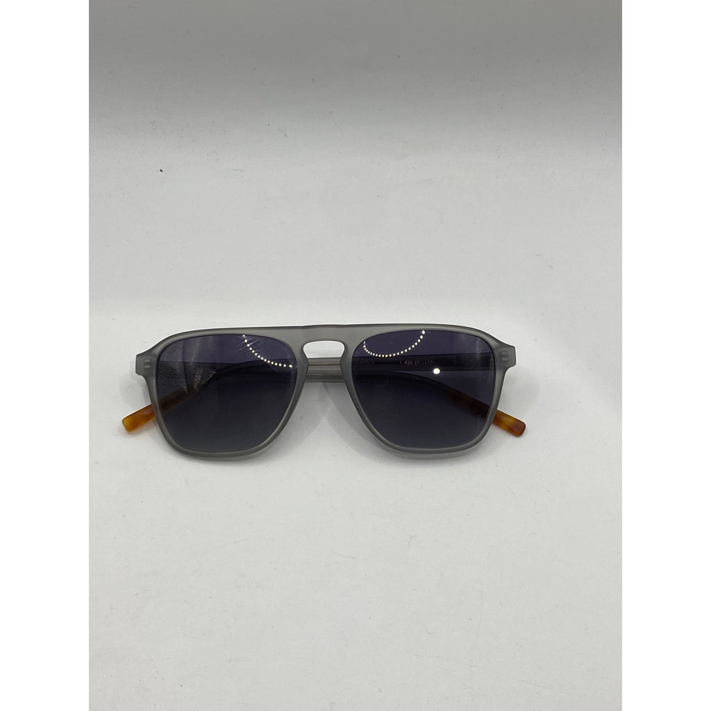 WMP Men's Gray Polarized Aviator One-Bridge Modern Square Lens Sunglasses