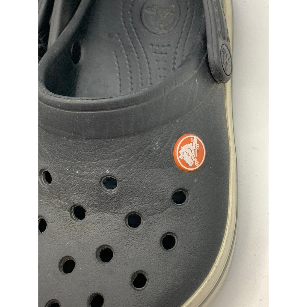 CROCS Baby Black-White Crocband Classic Shoes SZ J2