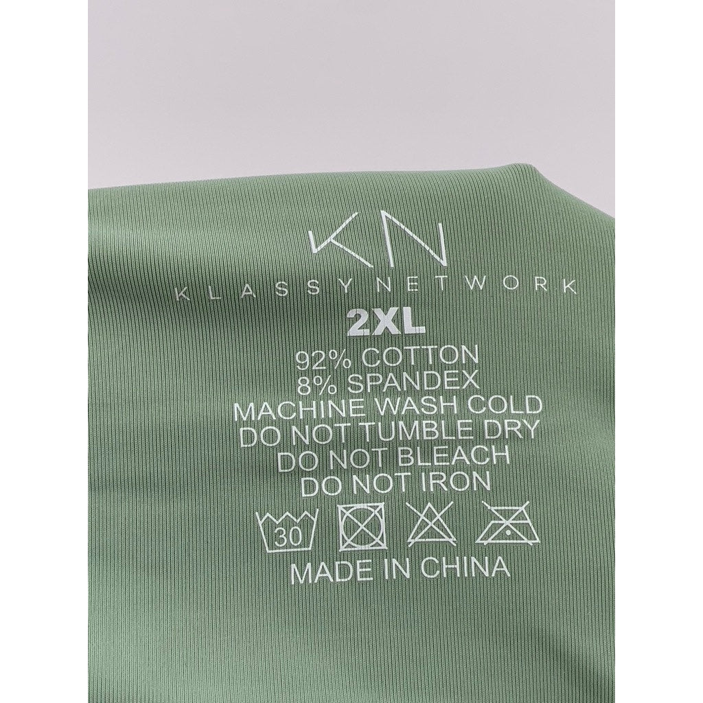 KLASSY NETWORK Women's Green Ribbed Sports Bra SZ 2XL