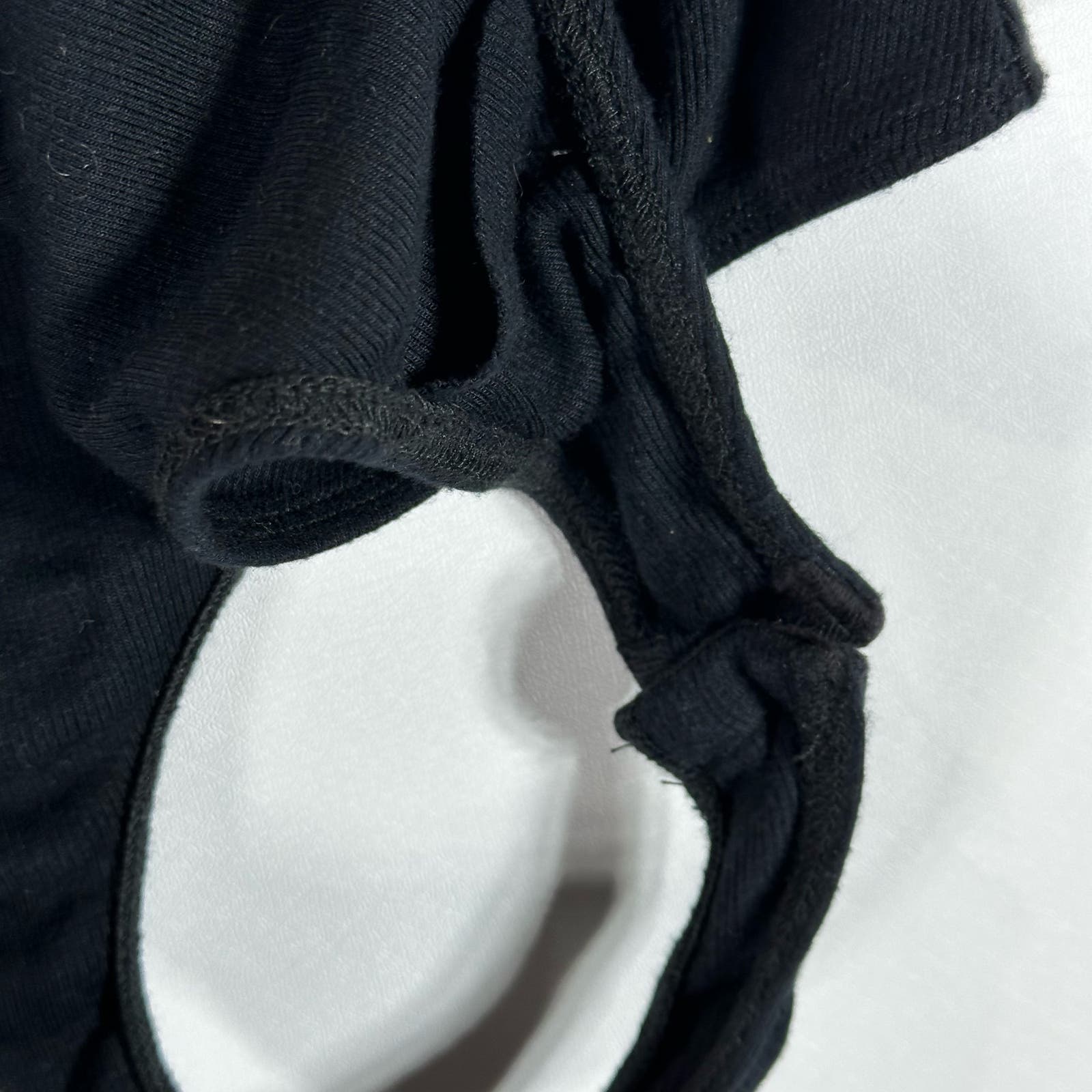 THE RANGE Women's Black Dynamic Rib Tilted Thong Bodysuit SZ M