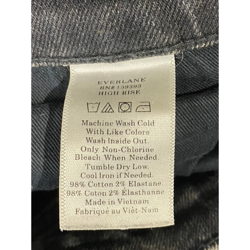 EVERLANE Women's Black Solid HIgh-Rise Skinny Denim Ankle Jeans SZ 26