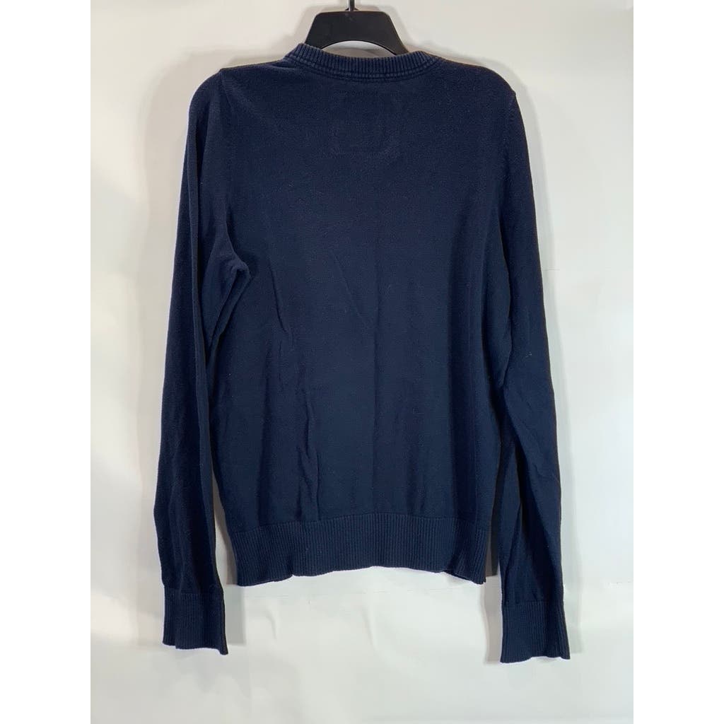 ABERCROMBIE & FITCH Men's Navy V Neck Wool/Cashmere Blend Pullover SZ L