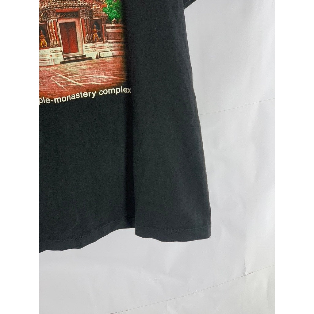 UNBRANDED Men's Black Thailand Bangkok Temple Graphic Crewneck T-Shirt SZ 2XL