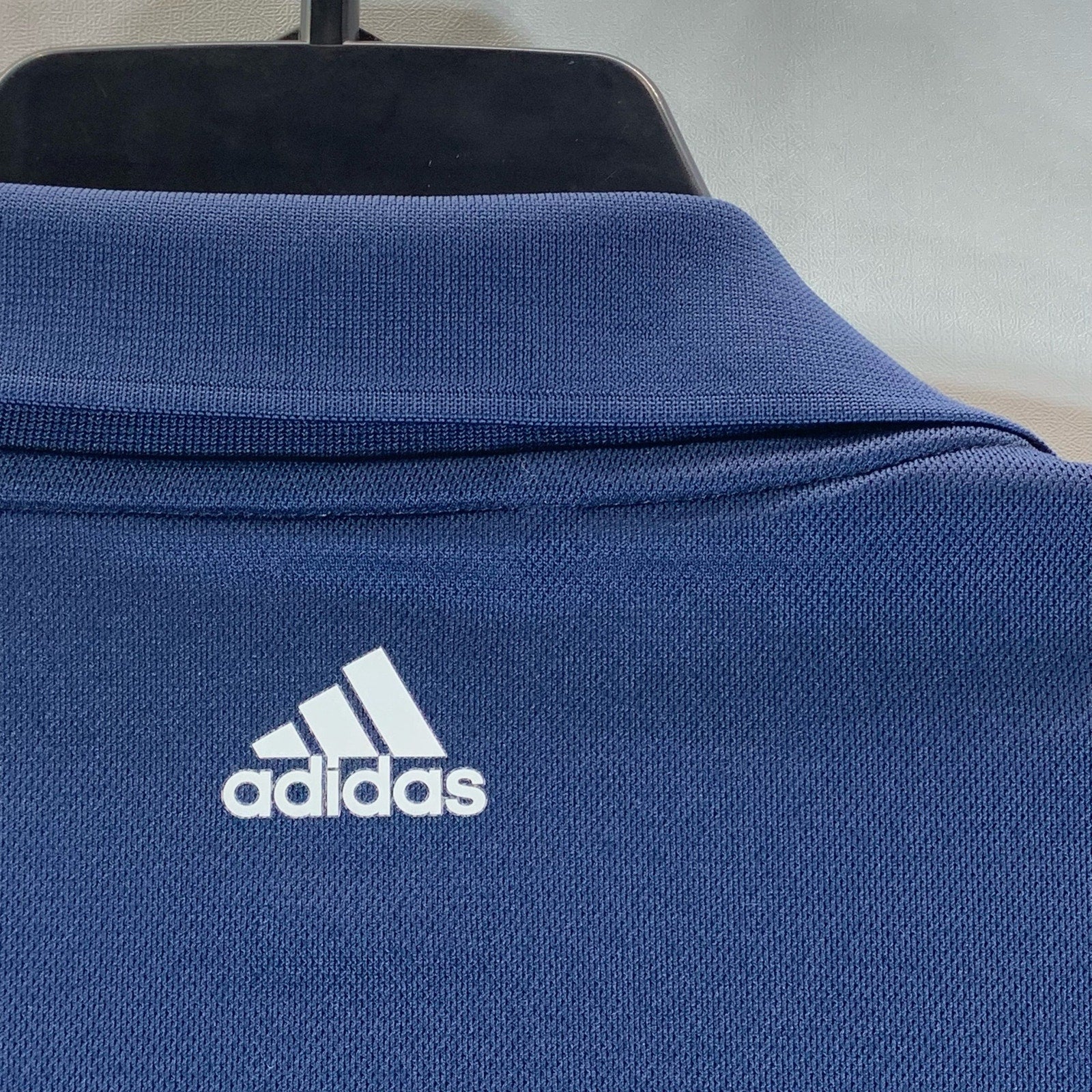 ADIDAS Men's Navy Climalite Standard-Fit Short Sleeve Golf Polo SZ L