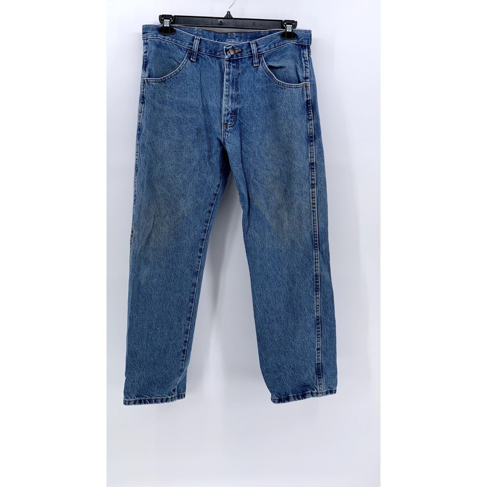 RUSTLER Men's Blue Denim Straight Leg Jeans 34X29