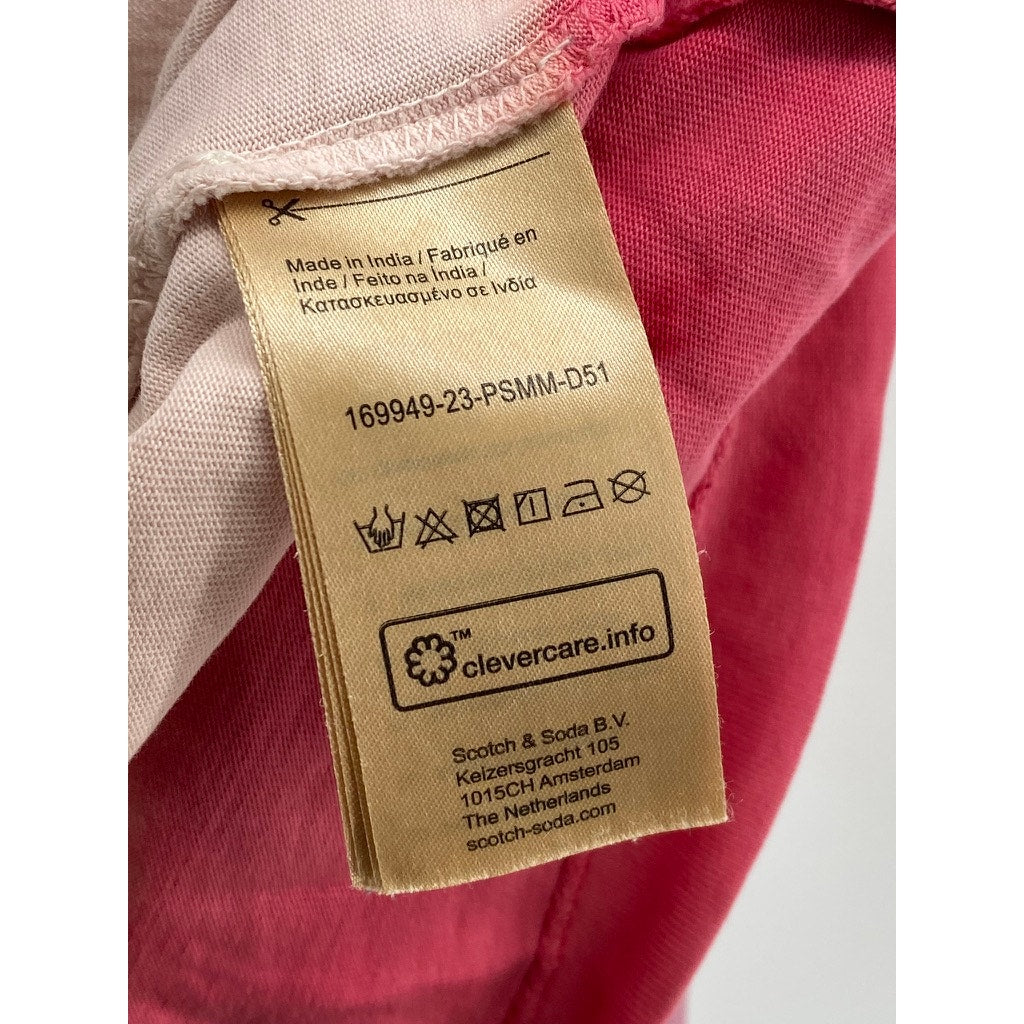 SCOTCH & SODA Men's Pink Tie-Dye Weekend Edition Radiate Positivity T-Shirt SZ M