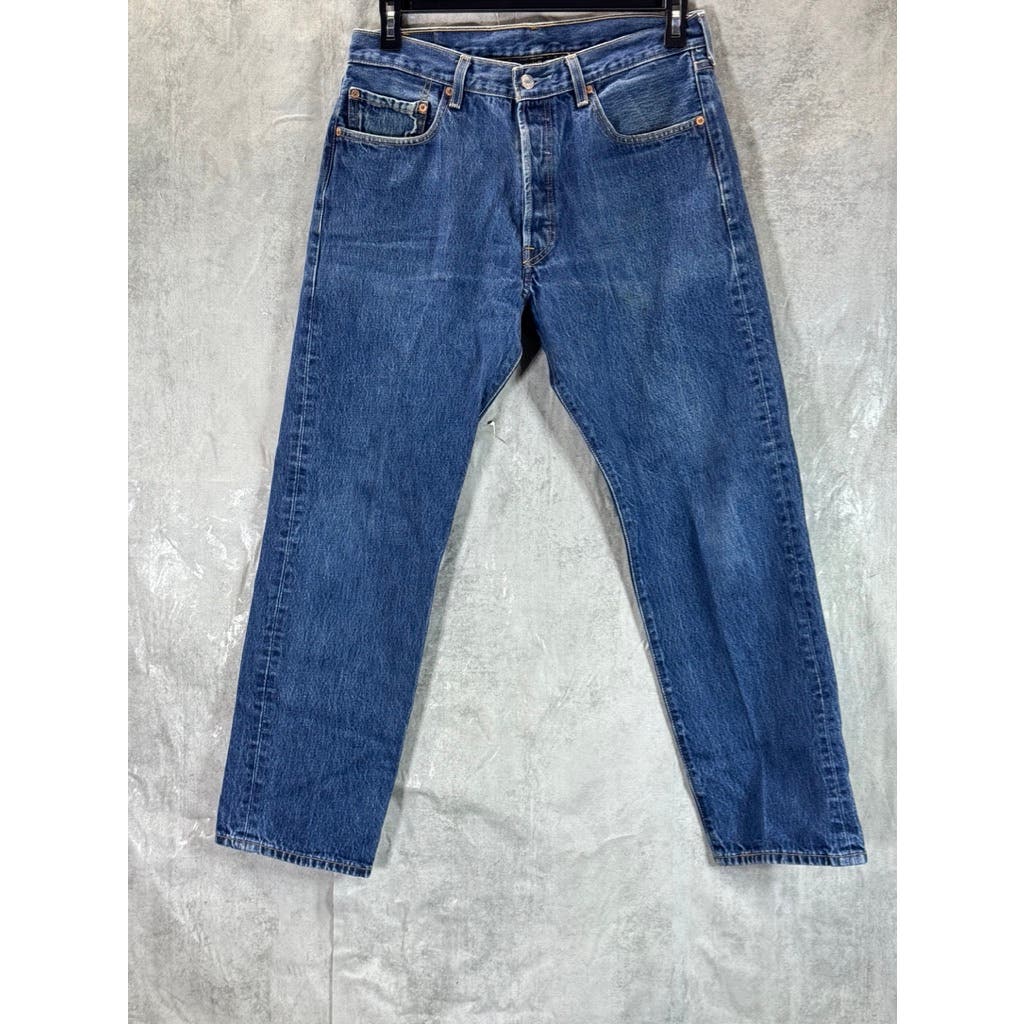 LEVI'S Men's Indigo Worn In Blue Vintage 501 Button-Fly Denim Jeans SZ 34X30