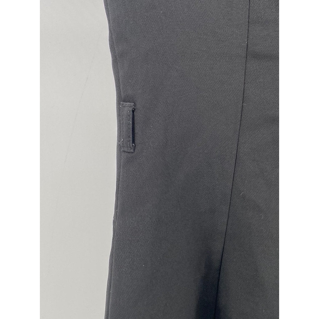 H&M Women's Black Crewneck Short Flutter Sleeves Sheath Knee Length Dress SZ S