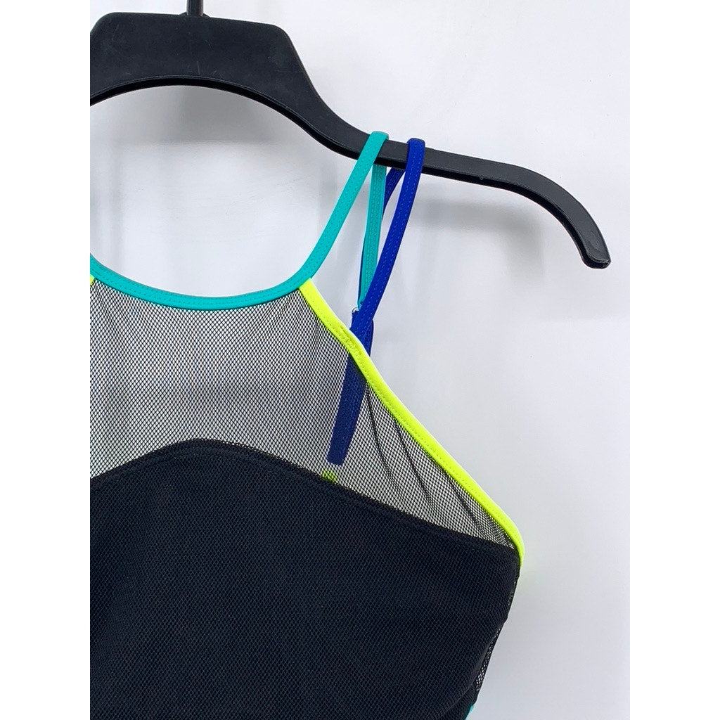 NO BOUNDARIES Womens Swim Top With Mesh SZ M