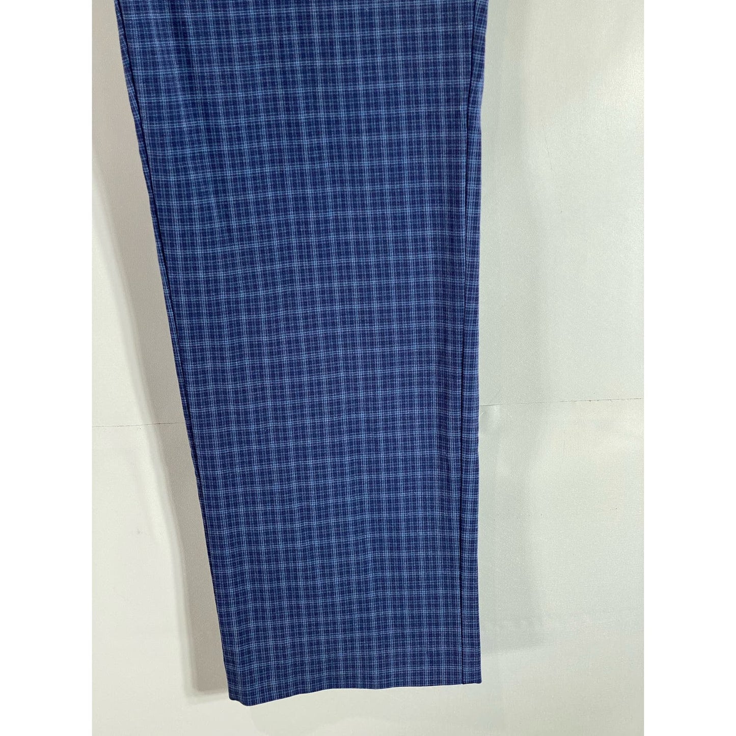 TOMMY HILFIGER Men's Blue Mini Check Modern-Fit Flat Front Dress Pant SZ 36X30