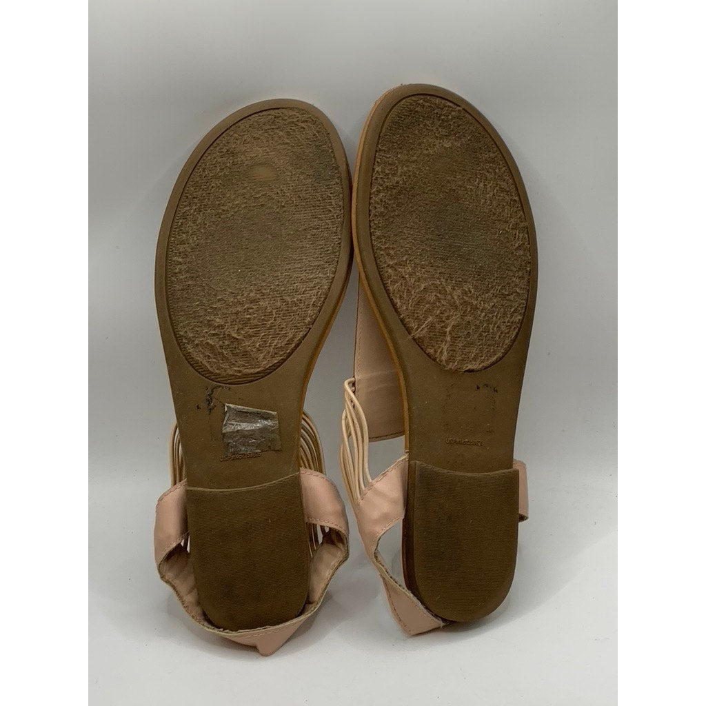 SO Women's Pink Rhinestone Thong Flat Sandals SZ 12