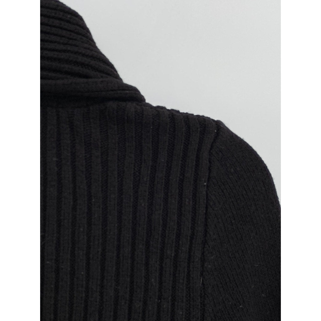 H&M BASIC Women's Black Rib Knit Open-Front Cardigan SZ S