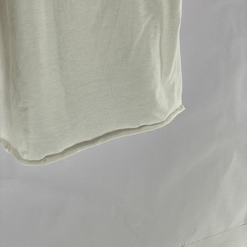 UNBRANDED Women's White Ruched V-Neck Tie-Back Short Sleeve Mini Dress SZ S