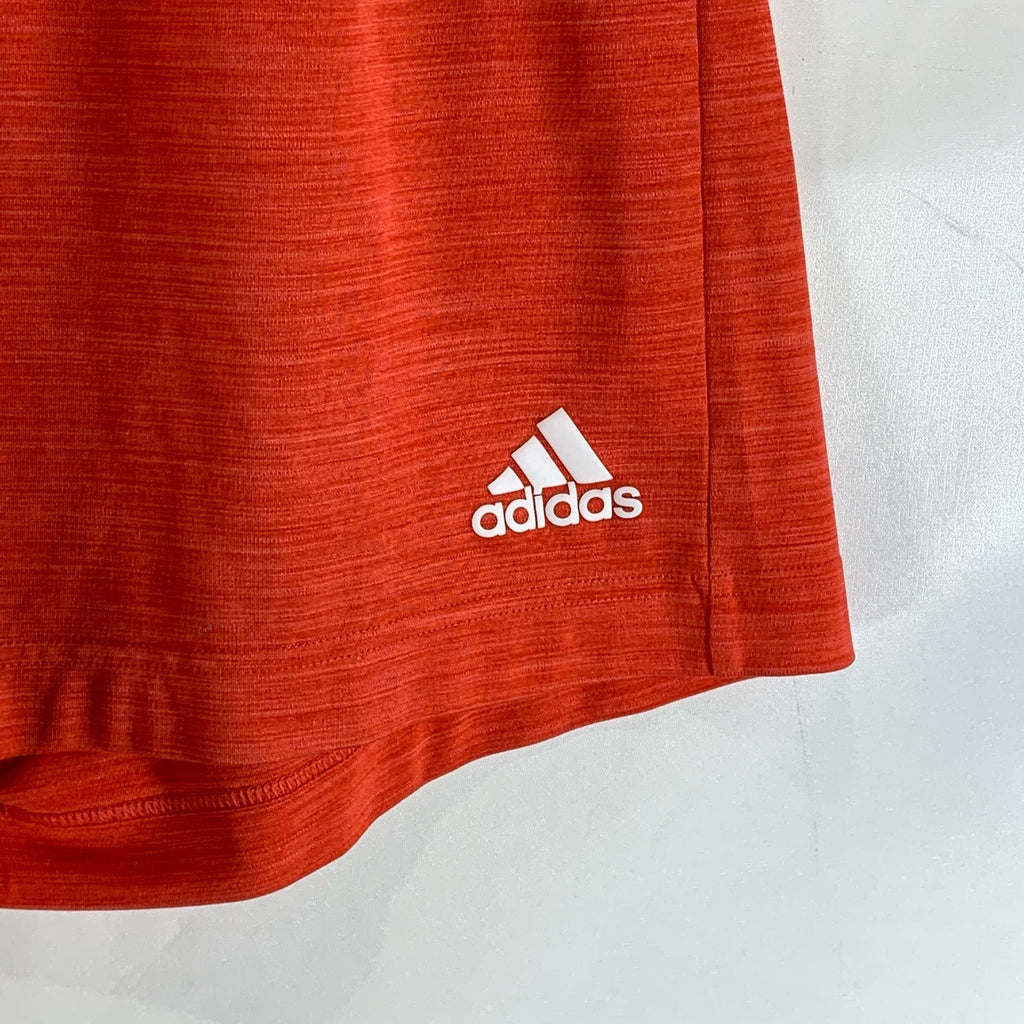 ADIDAS Men's Orange/Black Drawstring Waist Pull-On Active Shorts SZ L