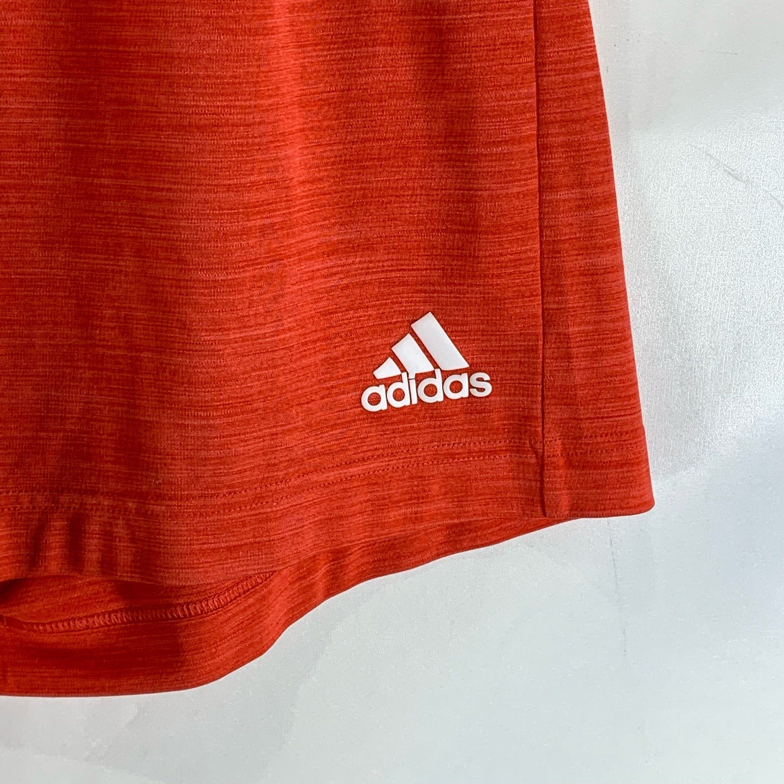 ADIDAS Men's Orange/Black Drawstring Waist Pull-On Active Shorts SZ L