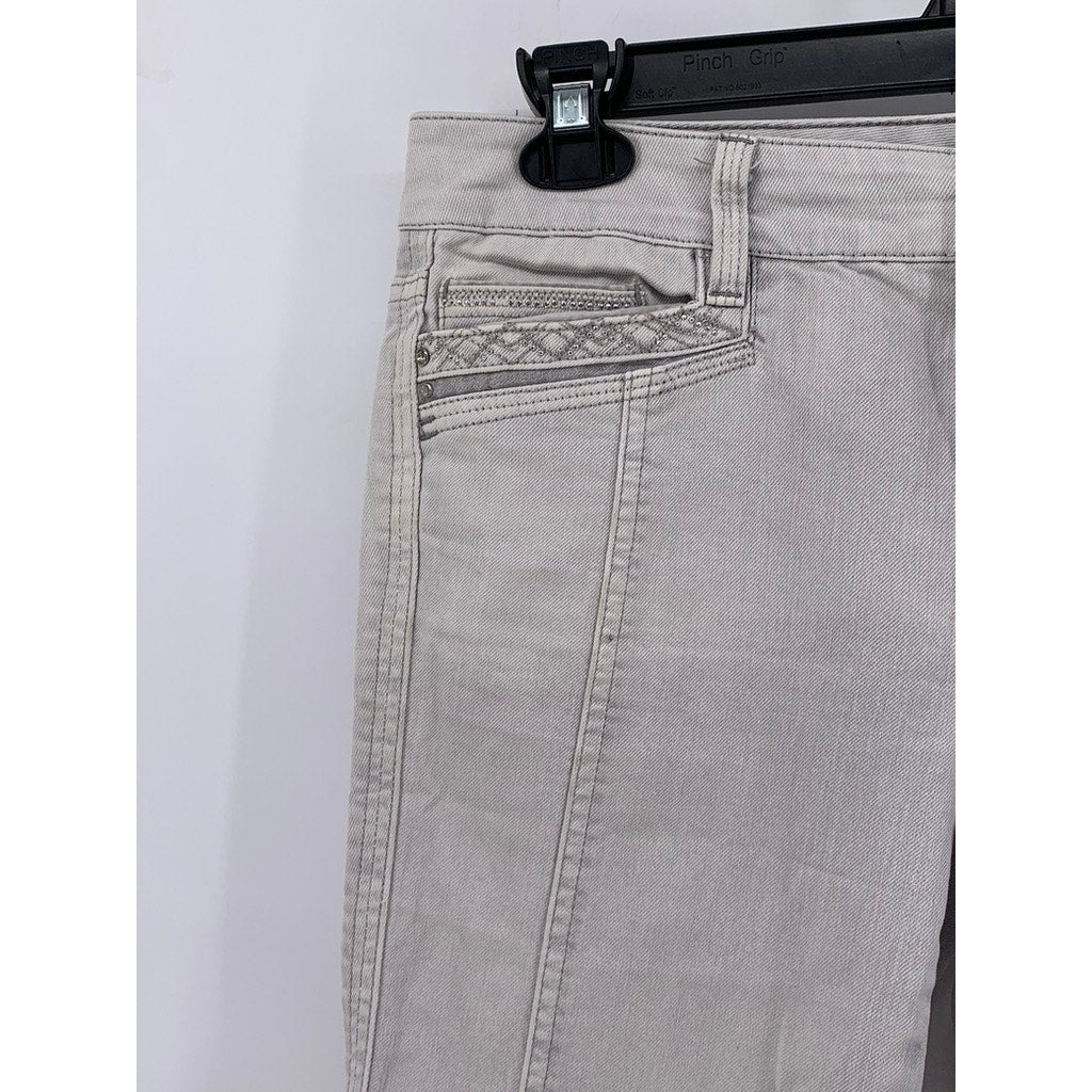 WHITE HOUSE BLACK MARKET Women's Gray Slim Ankle Pant SZ 4