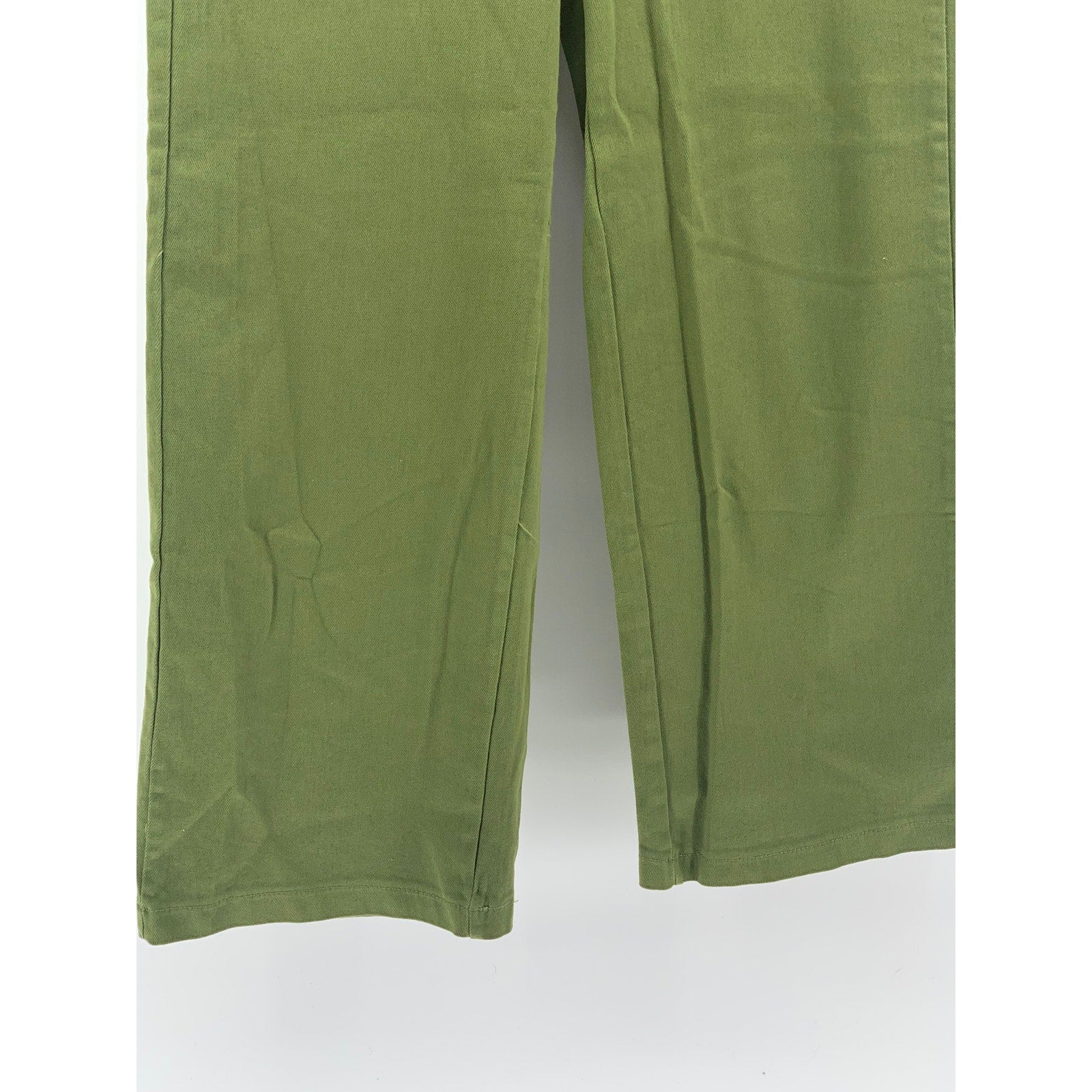 JOHANNA PARIS Women’s Dark Green Denim High Rise Wide-Leg Pant SZ M