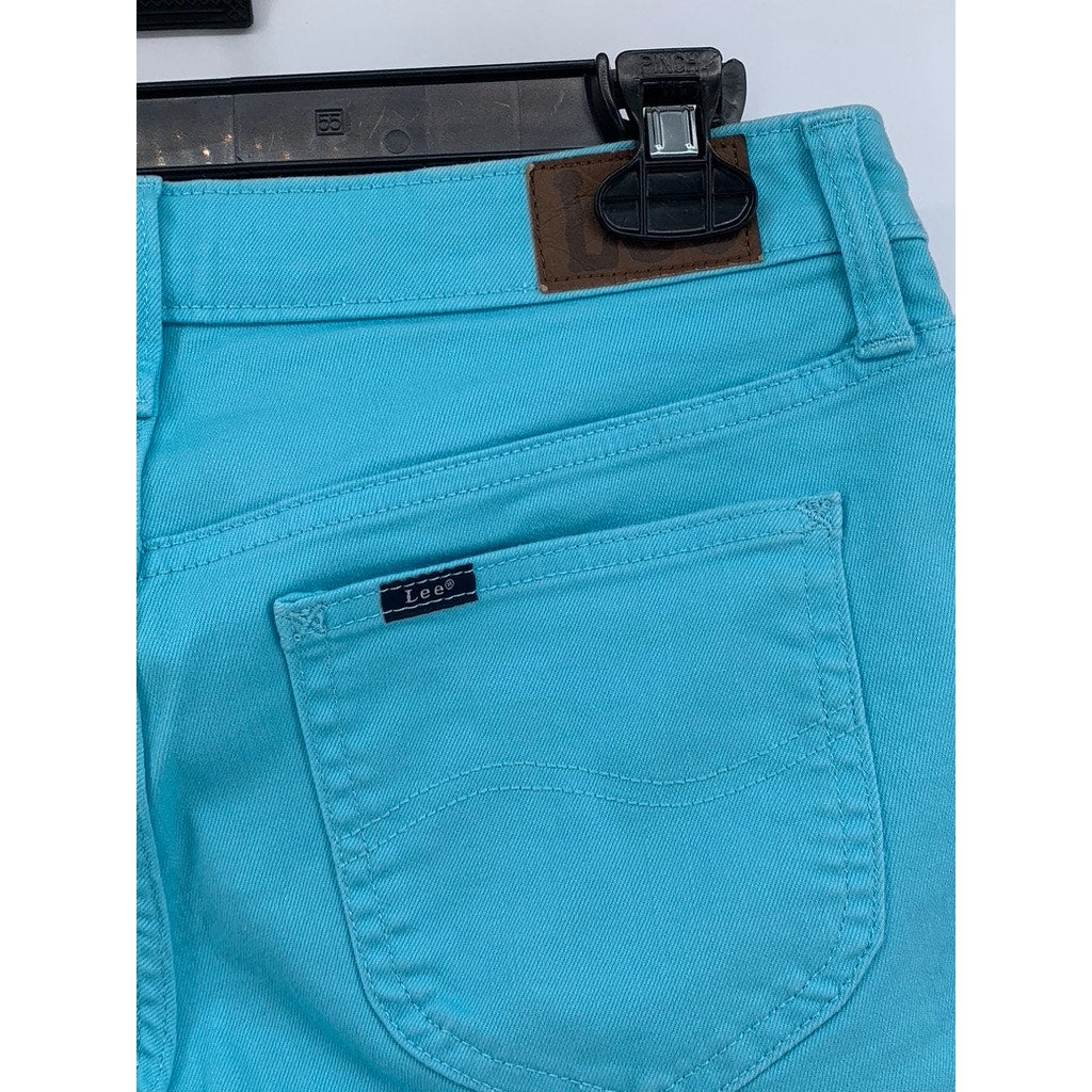 LEE Women's Light Blue Straight Leg Shorts SZ M
