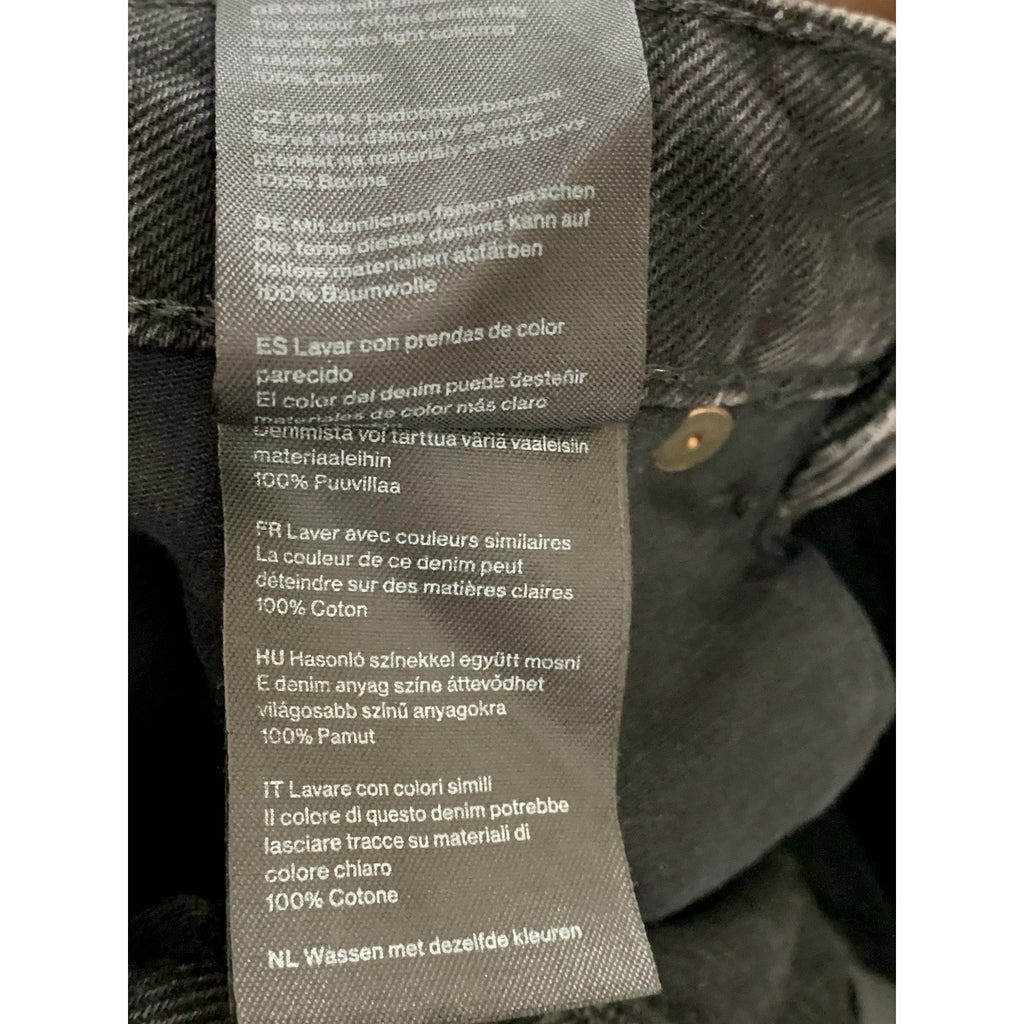WEEKDAY Women's Echo Black Solid Row Five-Pocket Raw-Hem Straight Jean SZ 27/32