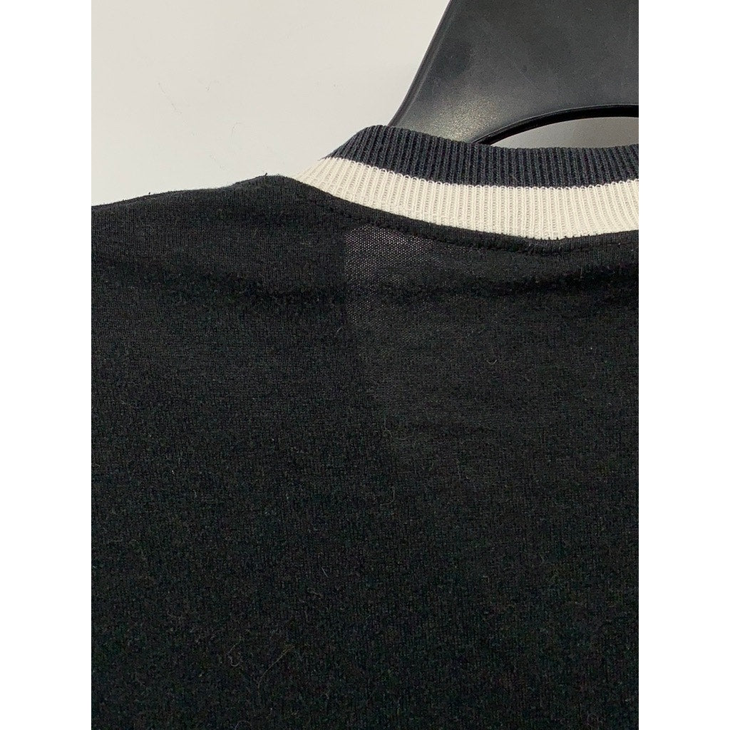 JERZEES Men's Black-Green Vintage V-Neck Strachan Storm Logo T-Shirt SZ XL