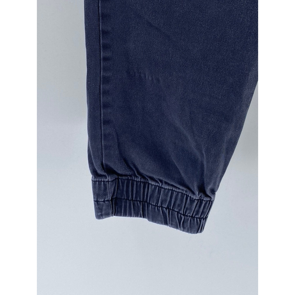 H&M L.O.G.G. Men's Navy Denim Slim-Fit Stretch Drawstring Jogger Pants SZ M