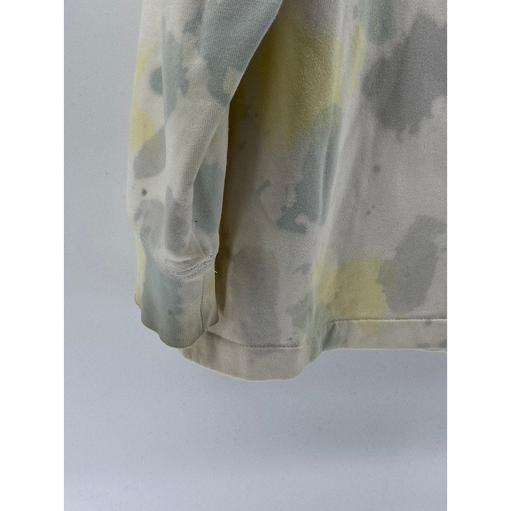 VANS Men’s White-Green Tie-Dye Regular-Fit Long Sleeve Hoodie SZ L