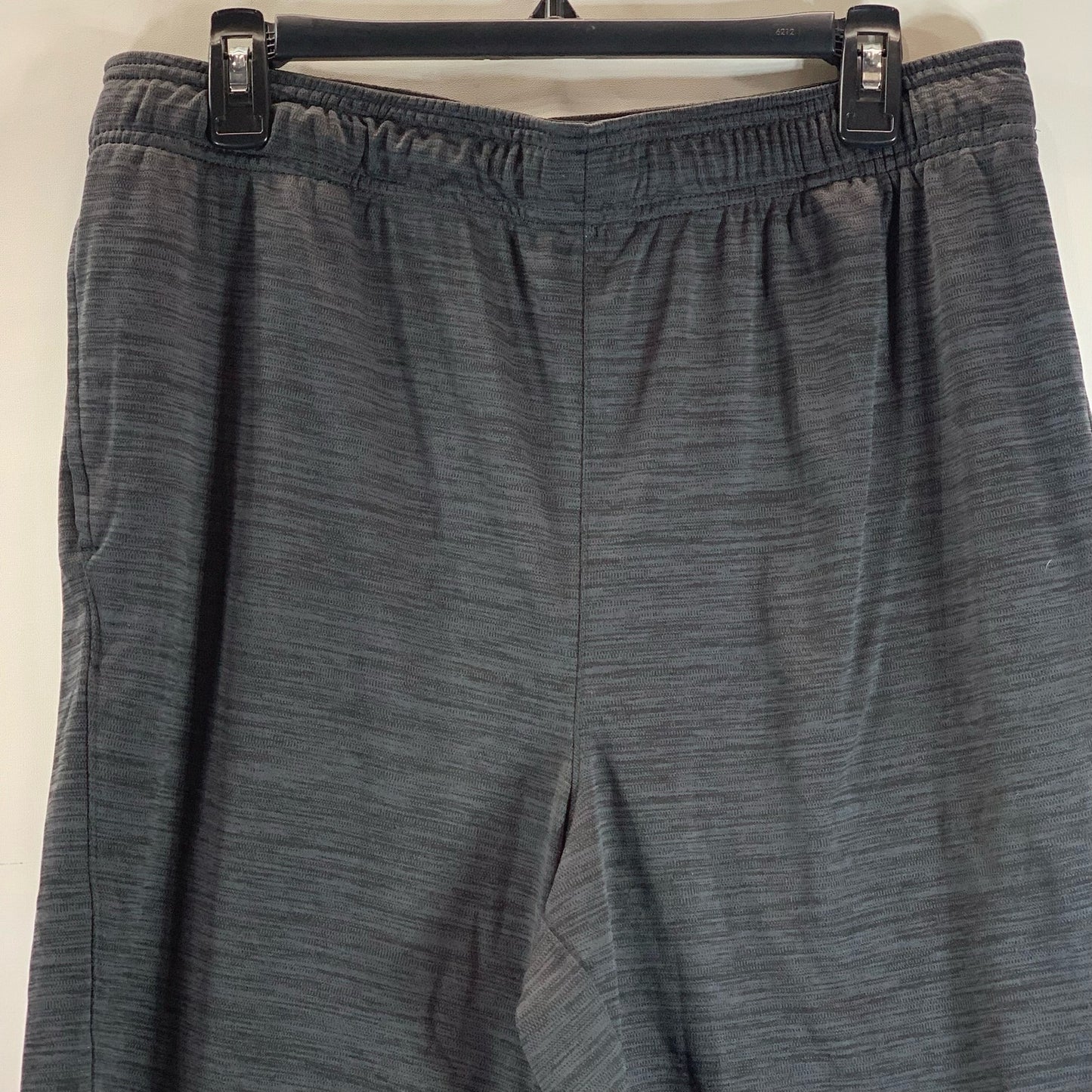 REEBOK Men's Black/Grey Regular-Fit Pull-On Active Shorts SZ SZ L