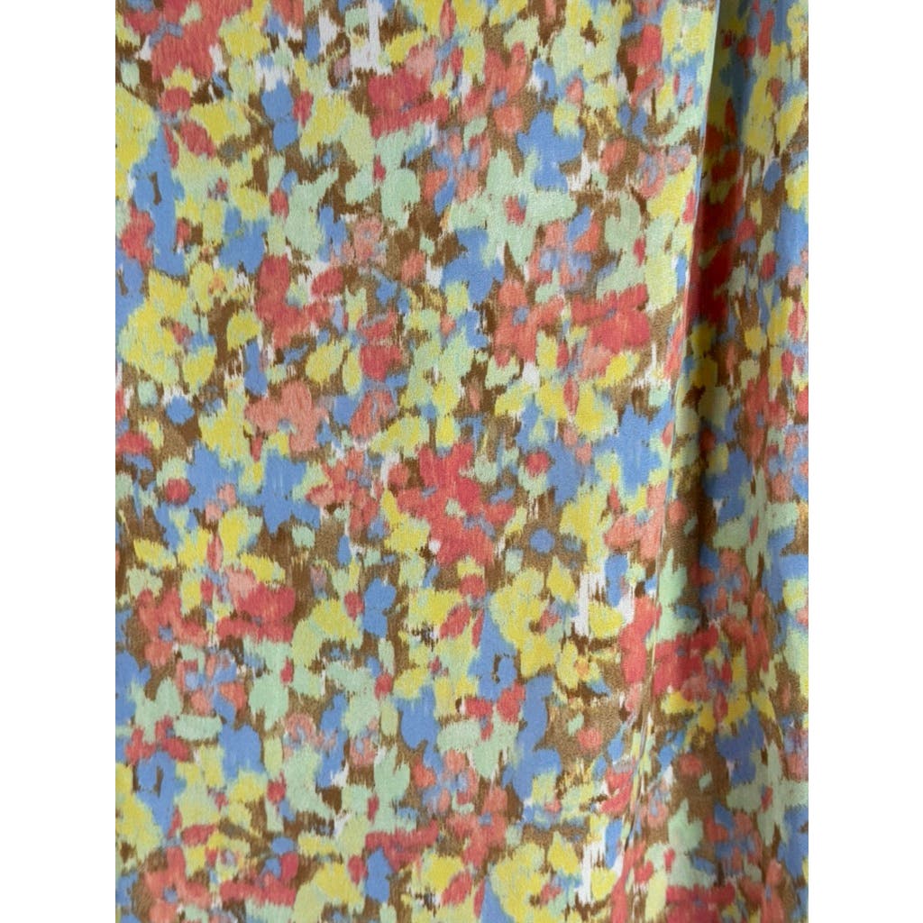 NANETTE NANETTE LEPORE Women's Multi Printed V-Neck Cap Ruffle Sleeve Top SZ S