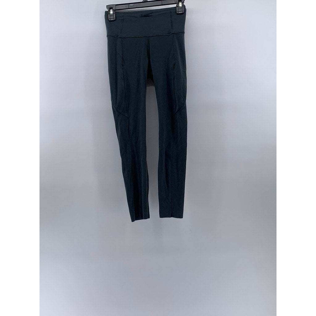 LULULEMON Women's Dark Blue Pull-On Stretch Cut-Off Cropped Leggings SZ 4