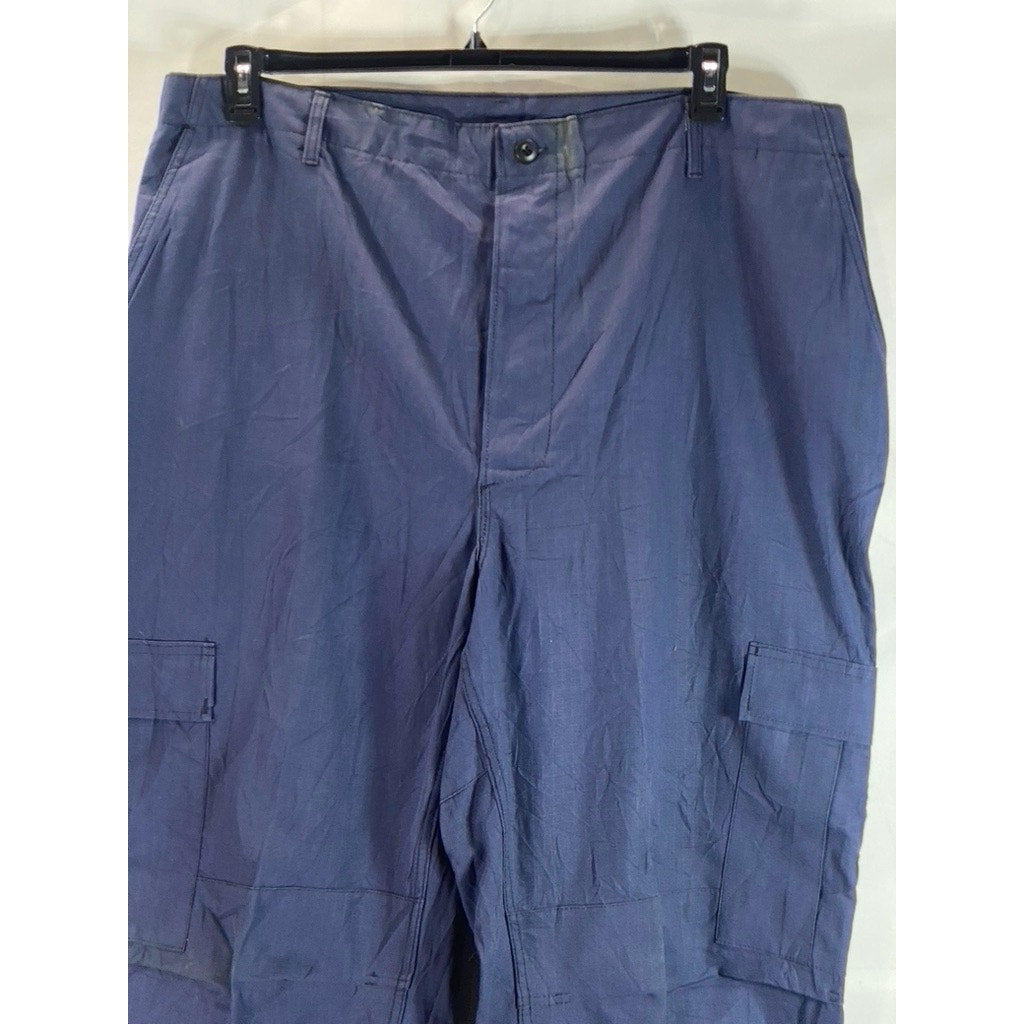 VINTAGE Men's Navy Military Combat Cargo Tie-Hem Trousers SZ 3XL-Long