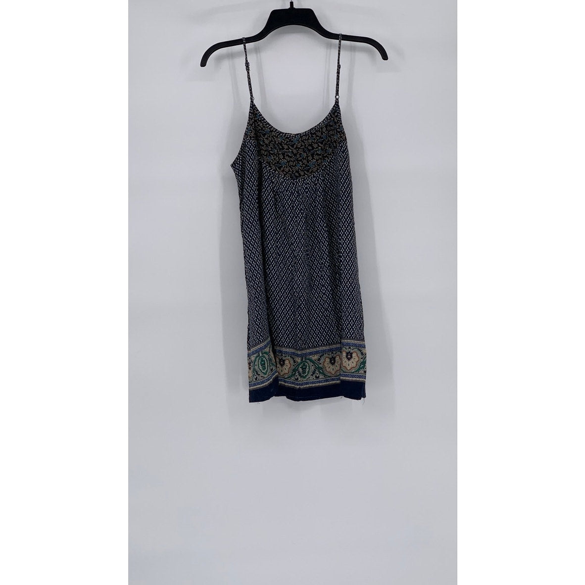HONOLUA WAHINE Women’s Navy Printed Spaghetti Strap Scoop-Neck Mini Dress SZ S