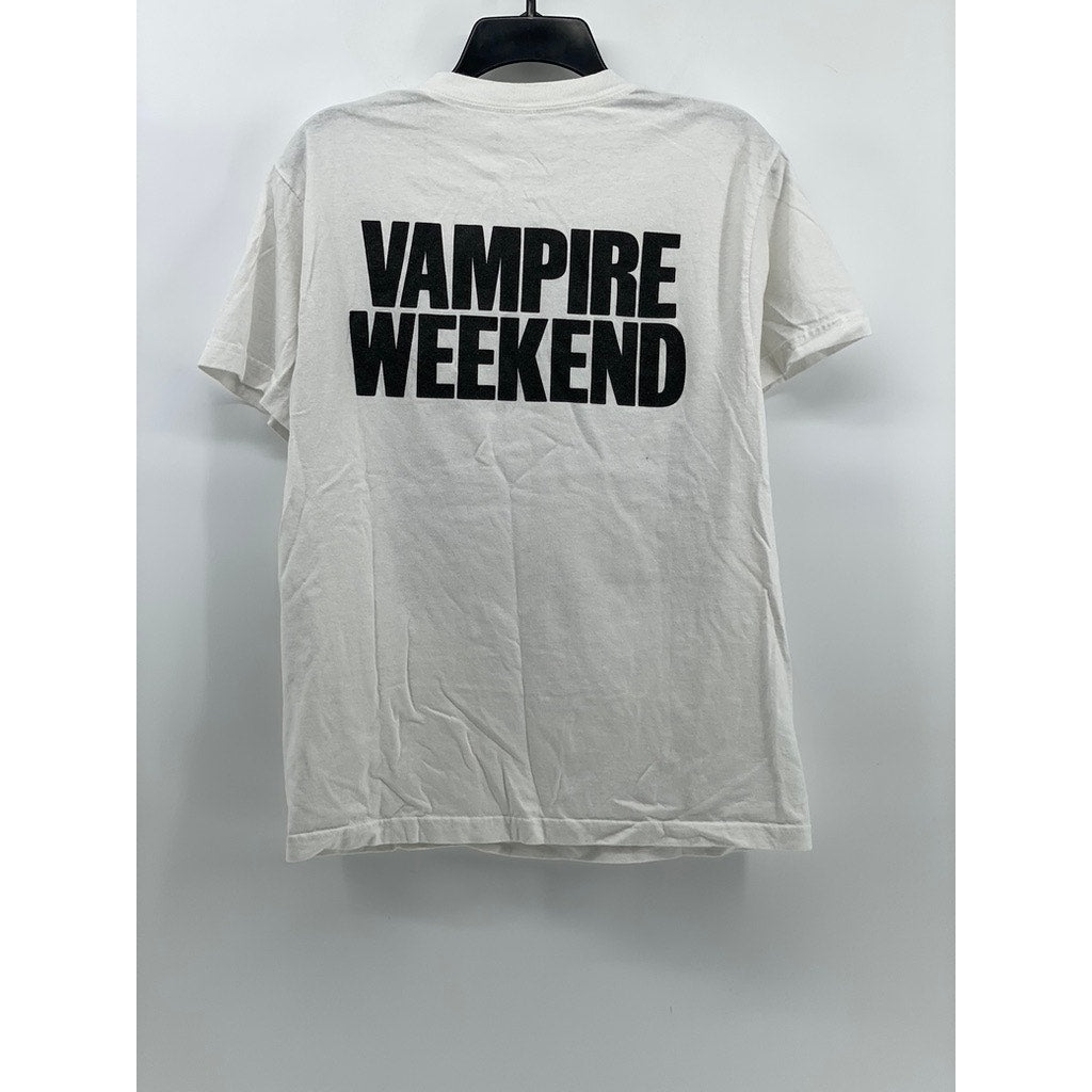 AMERICAN APPAREL Men's White Vampire Weekend Graphic Crewneck Cotton T-Shirt SZM