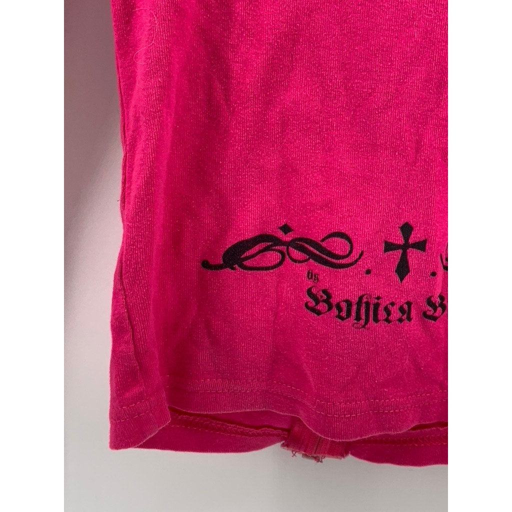 DILLIGAF By BOHICA HILL Women's Fuchsia Logo Zip-Up Hoodie SZ S