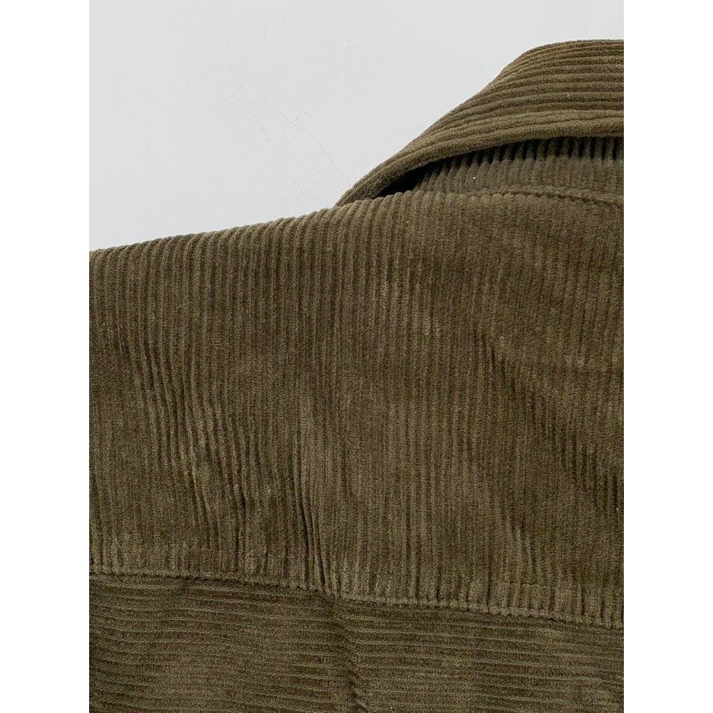UNION BAY Men's Hunter Green Button Front Corduroy Cotton Shacket SZ M