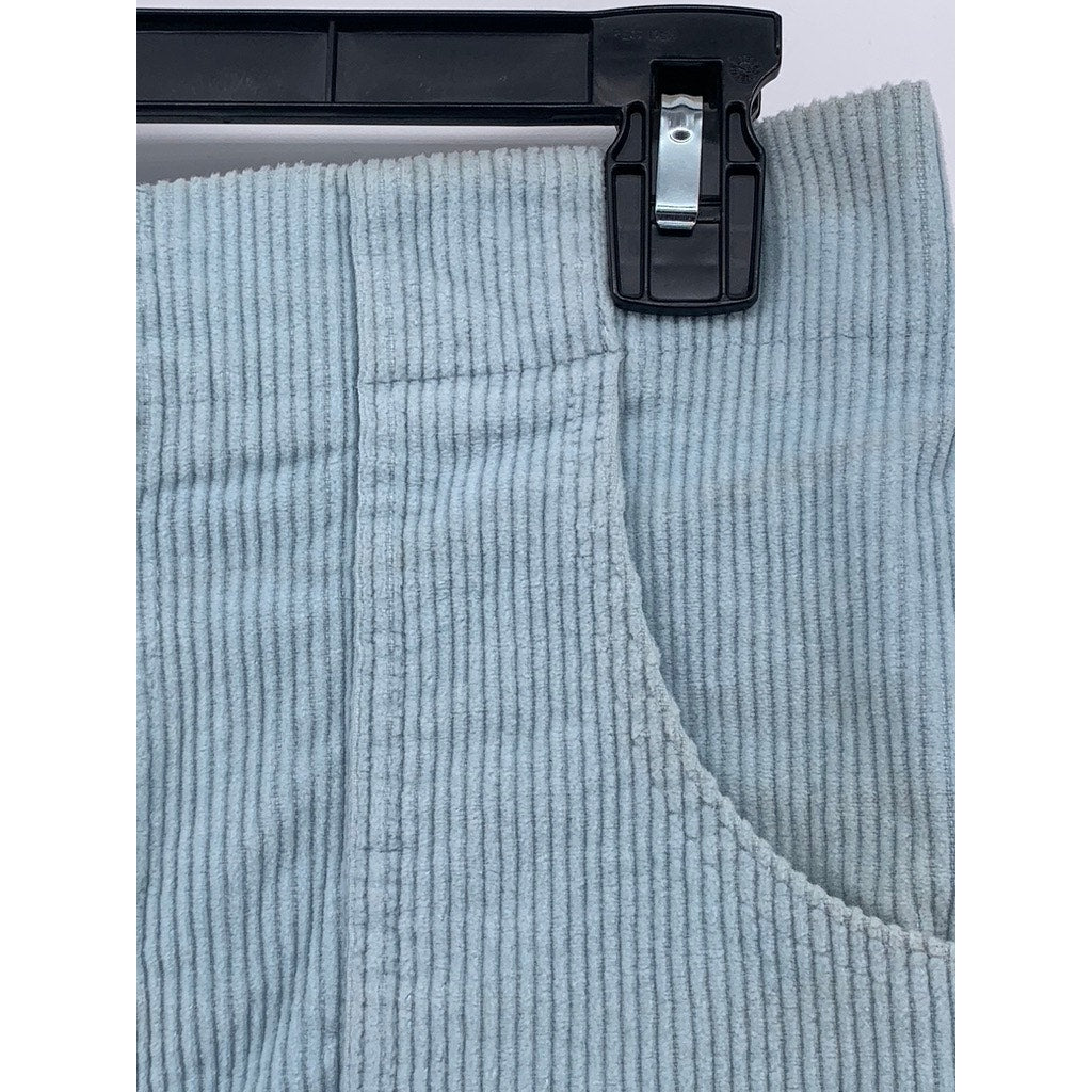 HAMMIES Women's Light Blue Corduroy Casual High-Rise Large Pocket Shorts SZ 30
