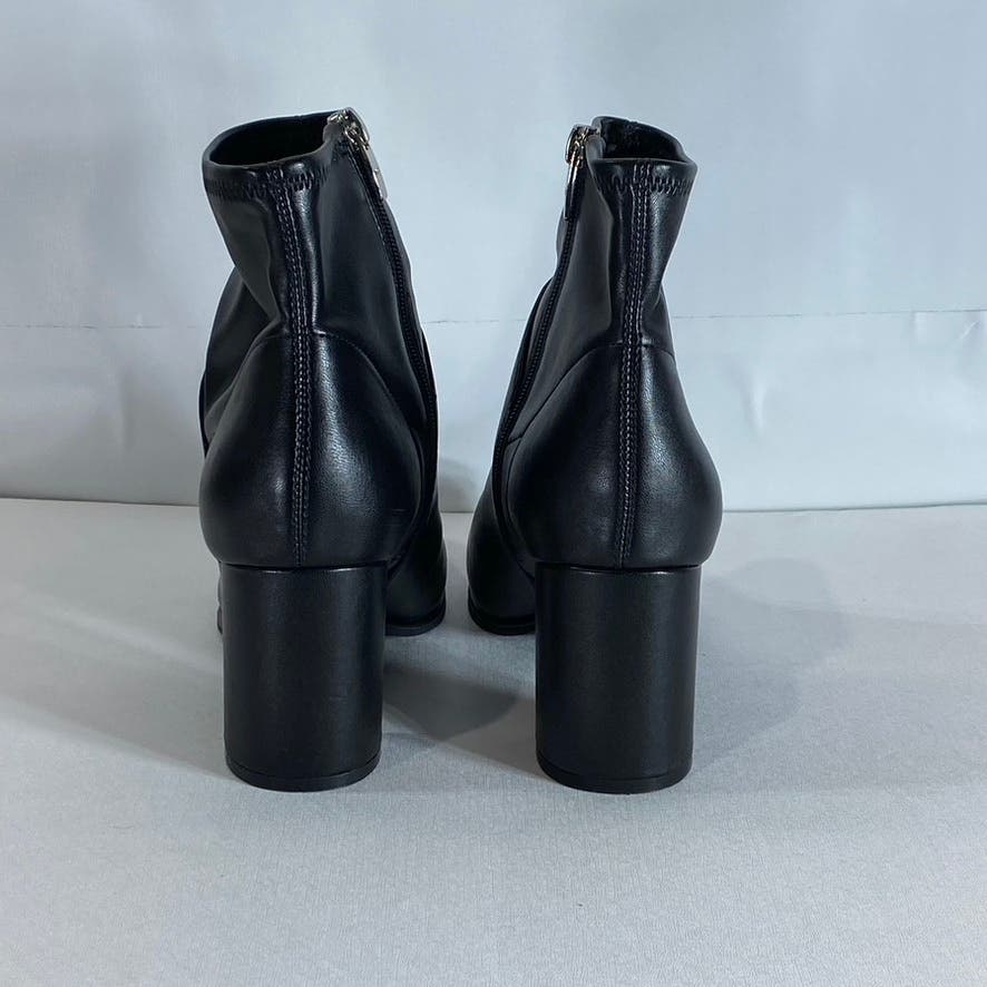 MARC FISHER Women's Black Faux Leather Dyvine Block-Heel Ankle Booties SZ 9.5