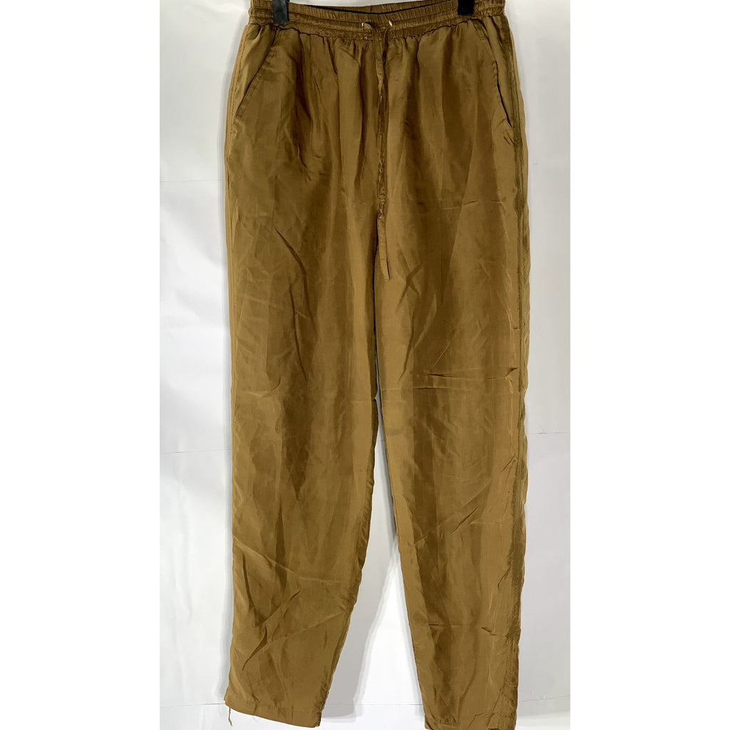 PETITE SOPHISTICATE Women's Vintage Brown Solid Drawstring Silk Pull-On Pant SZS