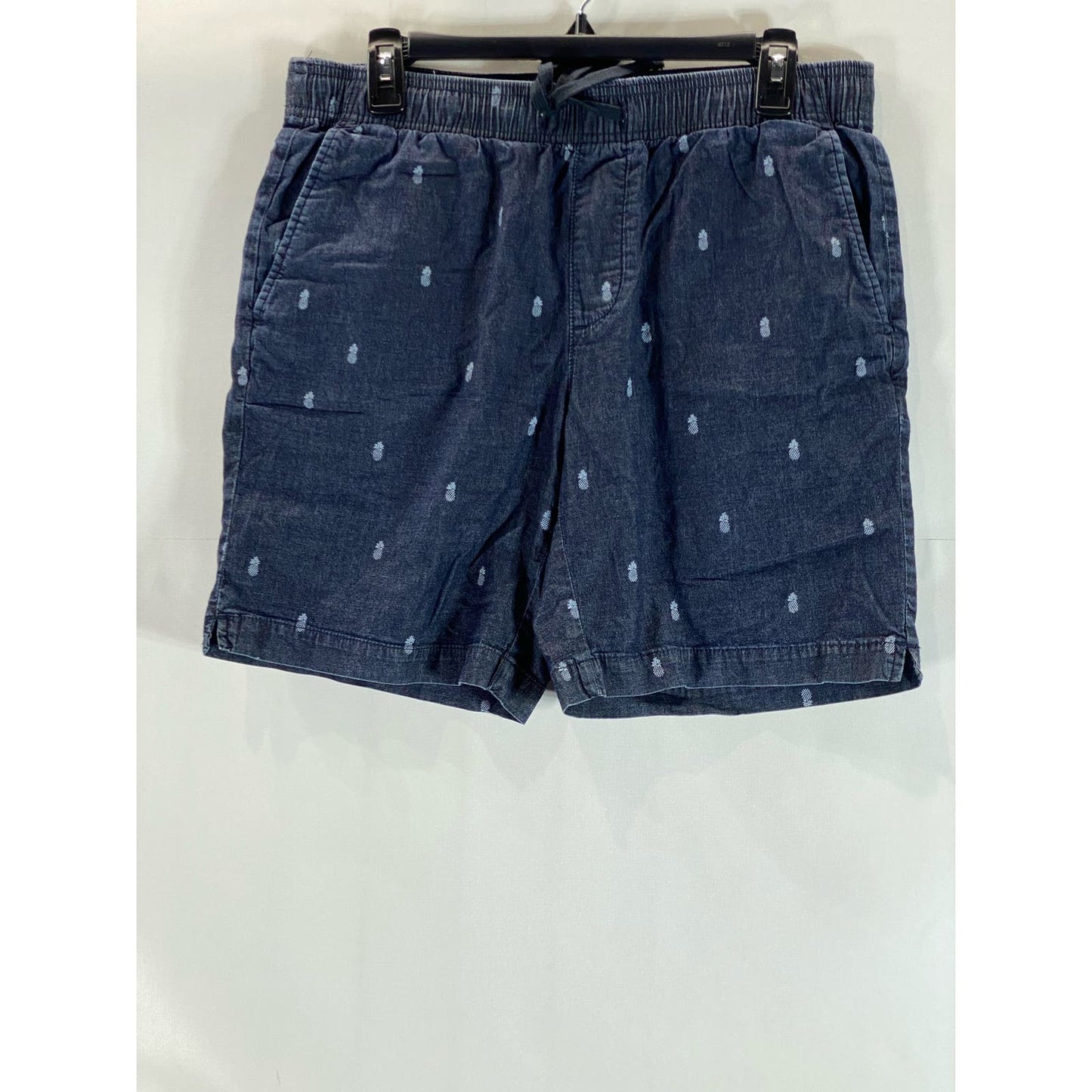 BANANA REPUBLIC Men's Navy Pineapple Print 8" Drawstring Pull-On Easy Short SZ M