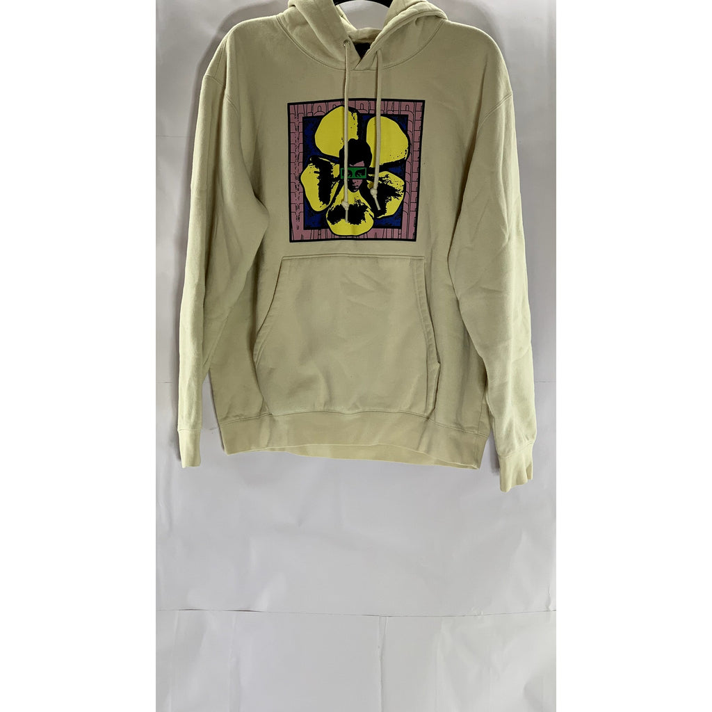 OBEY Men's Beige We Make The Flowers Grow Graphic Hoodie SZ M