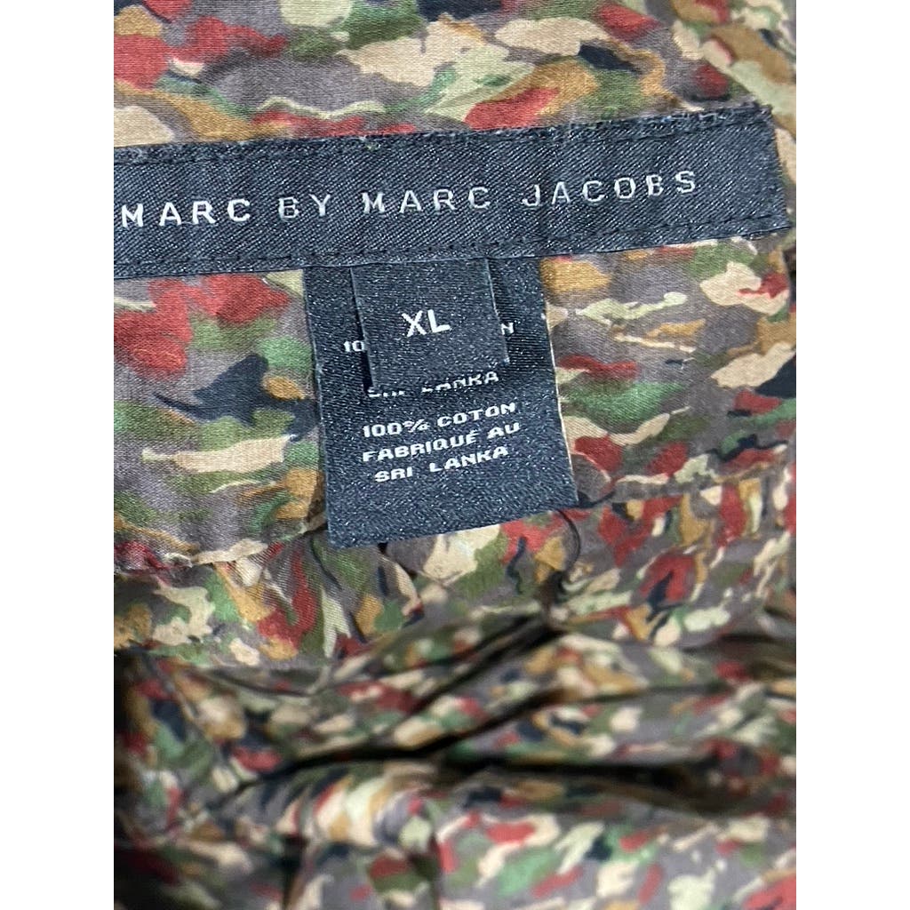 MARC BY MARC JACOBS Men's Kombo Green Multi Button-Up Short Sleeve Shirt SZ XL