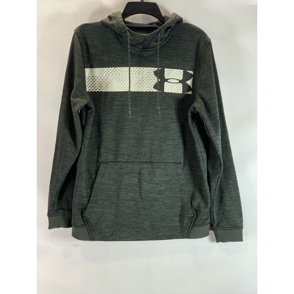 UNDER ARMOUR Men's Dark Green ColdGear Loose-Fit Pullover Hoodie SZ M