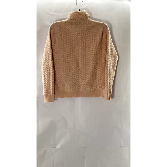 KIRKLAND SIGNATURE Women's Salmon Pink Cashmere Turtleneck Sweater SZ XL