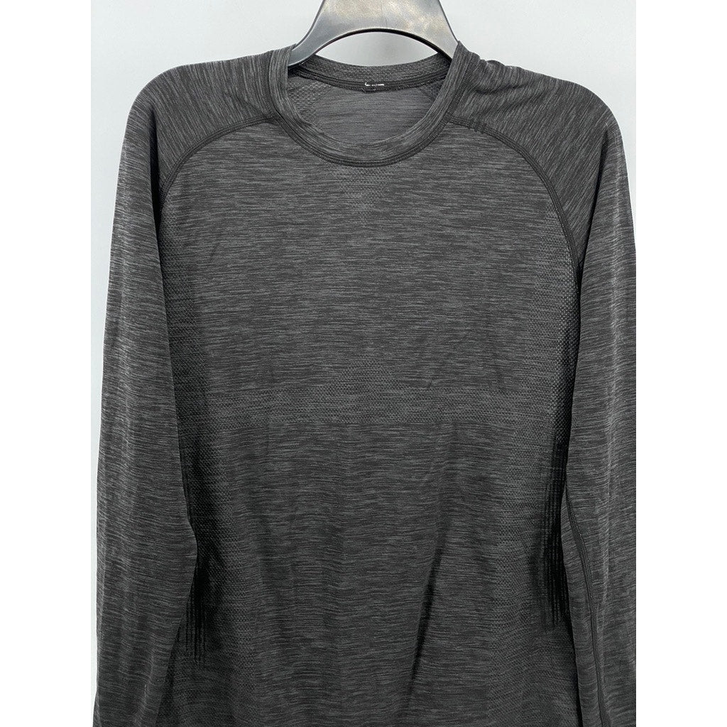 LULULEMON Women's Charcoal Gray Heather Crewneck Long Sleeve Active Top SZ S