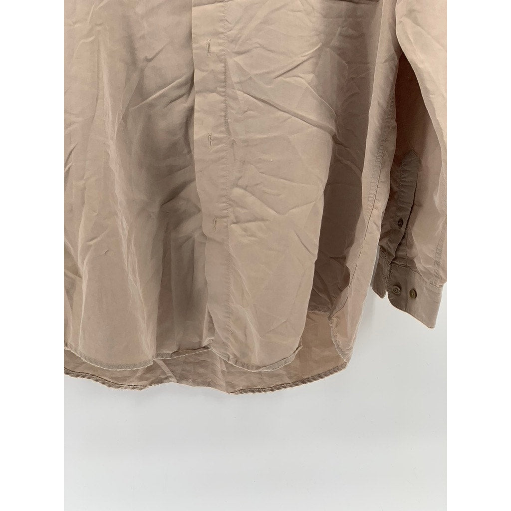 METROPOLITAN By LORD & TAYLOR Men's Beige Button-Up Long Sleeve Shirt SZ M